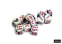 Gemini Black-White/pink 16mm d6 Dice Block (12 dice) - CHX2669